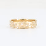 Load image into Gallery viewer, Freeform Textured Diamond Band, 0.04cttw in 14K Yellow Gold, Approximately 6mm