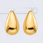 Load image into Gallery viewer, Large Gold Teardrop Post Earrings with Omega Backs
