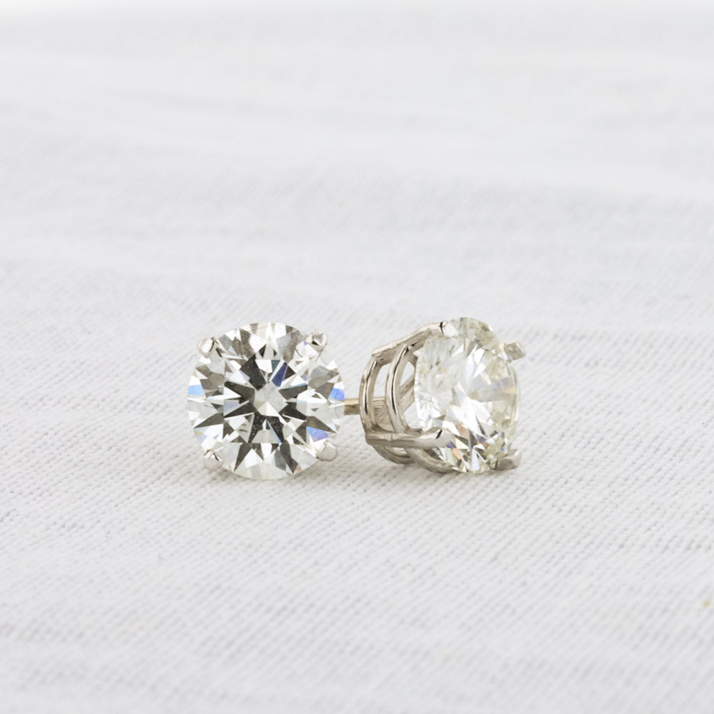 Lab Grown Diamond Studs in White Gold - 3.09cttw