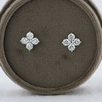 Load image into Gallery viewer, Medium Diamond Clover Stud Earrings