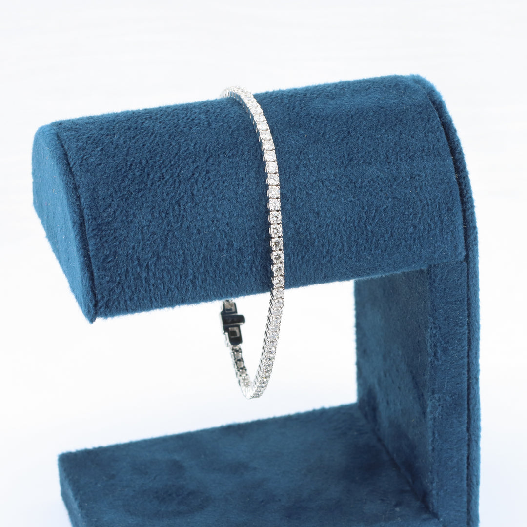 Lab-Grown Diamond Tennis Bracelet, 2.98cttw in 14K White Gold, 7 inches