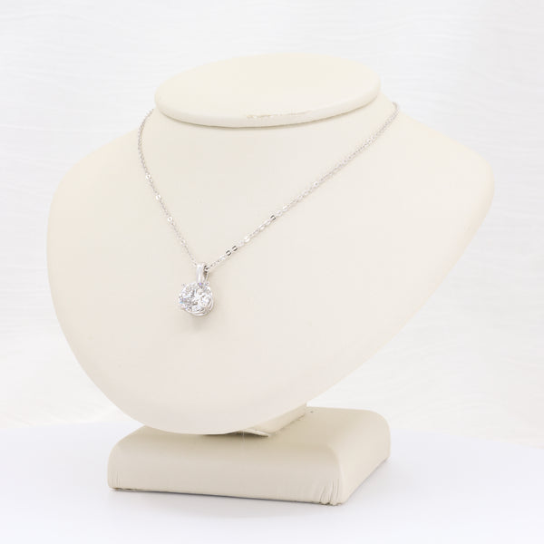 Lab-grown diamond solitaire pendant in white gold on 18-inch chain, 2.06ct, KIZER-CUMMINGS JEWELERS