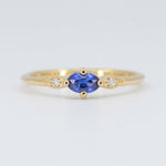 Load image into Gallery viewer, Lab-Grown Sapphire Birthstone Ring, 0.26ct Sapphire and 0.02cttw Diamonds in 10K Yellow Gold