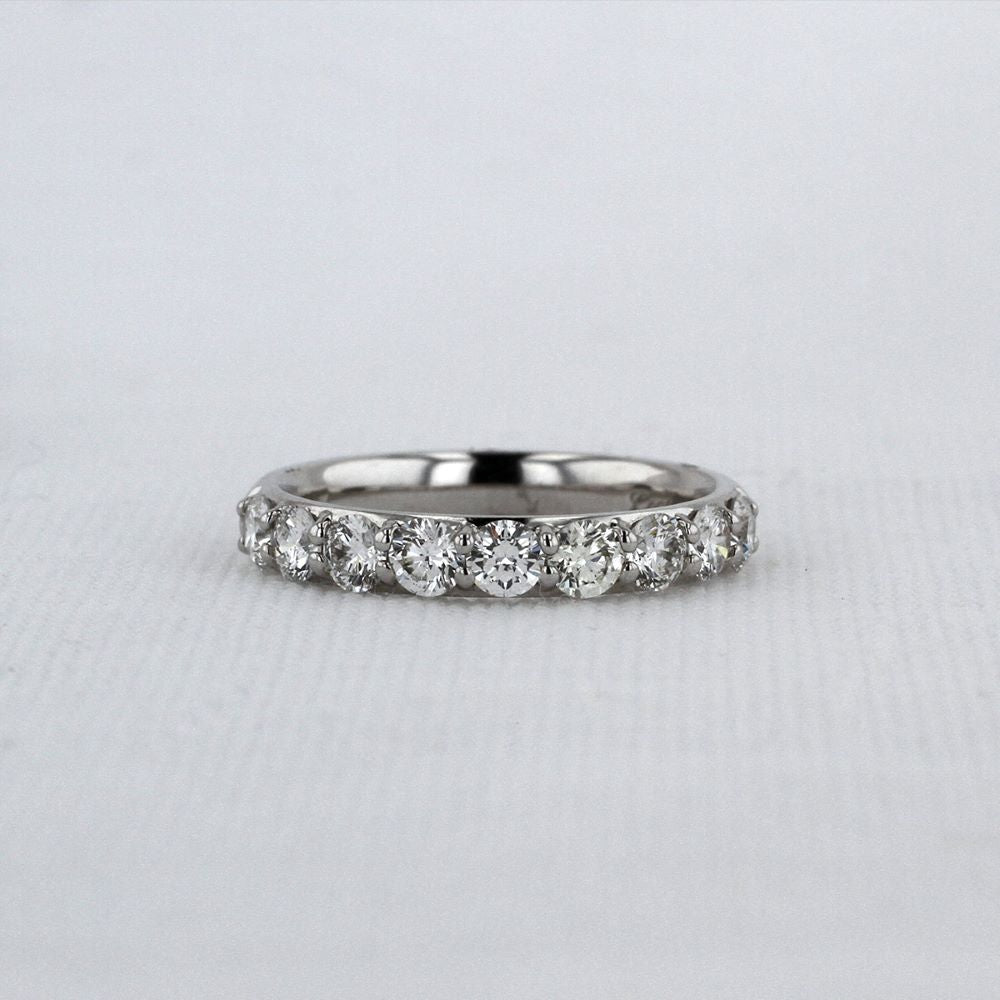 Shared-Prong Diamond Wedding Band in White Gold - 1.02cttw