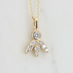 Load image into Gallery viewer, Diamond Tri Leaf Pendant, 0.31cttw in 14K Yellow Gold, 18 inch Chain