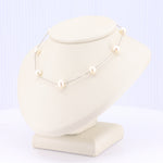 Load image into Gallery viewer, Pearl Station Necklace in White Gold
