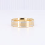 Load image into Gallery viewer, Two Toned 6mm Flat Band in Yellow Gold with Rhodium
