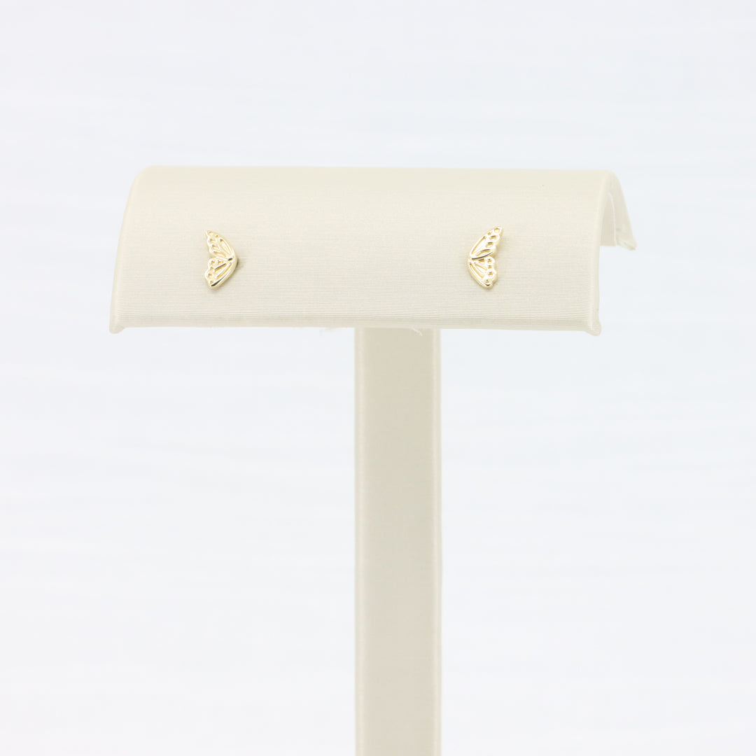 Butterfly Wing Stud Earrings in 14K Yellow Gold