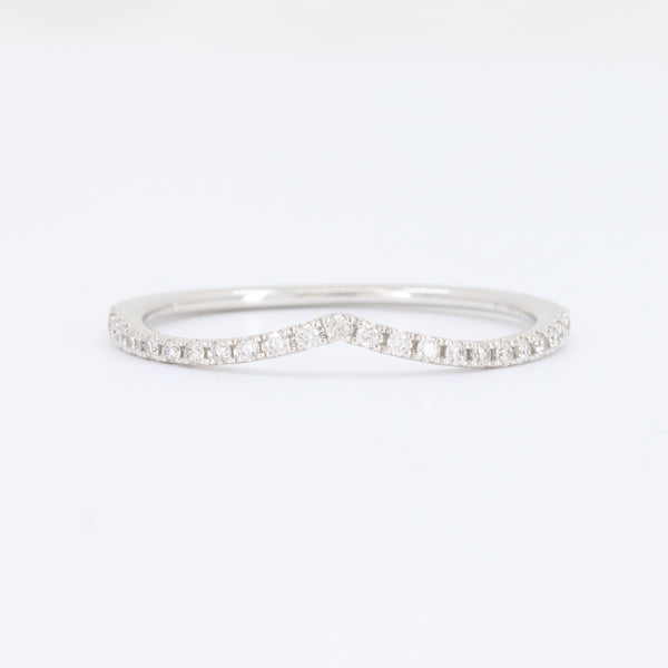 Shallow V Diamond Band, 0.13cttw in 14K White Gold - Kizer Cummings Custom Jewelers