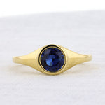 Load image into Gallery viewer, Bezel Set Blue Sapphire Ring in 18K Yellow Gold