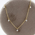 Load image into Gallery viewer, Bezel Set Diamond Station Necklace in Two Tone Gold
