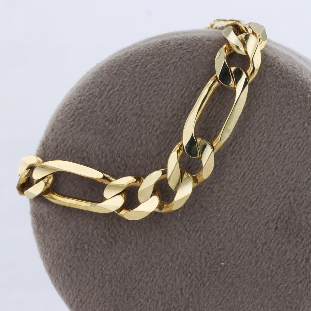 Upcycled 14K Yellow Gold Figaro Style Chain Bracelet