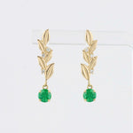 Load image into Gallery viewer, In the Vines Emerald and Diamond Drop Earrings in Yellow Gold
