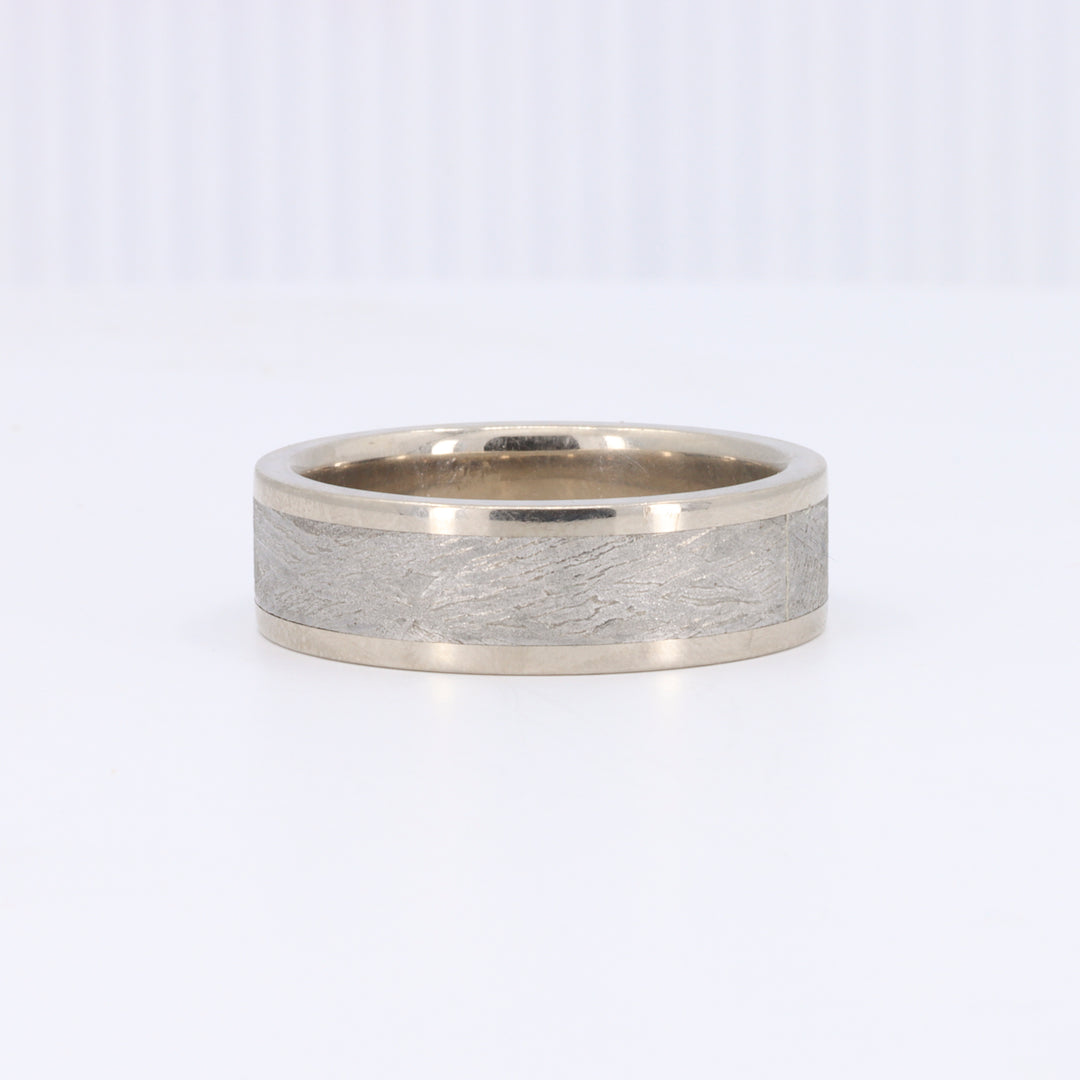 Capella Meteorite Ring with White Gold and Palladium