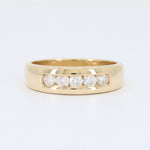 Load image into Gallery viewer, 5 Stone Diamond Channel Band, 0.50cttw in 14K Yellow Gold, 6mm