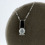 Load image into Gallery viewer, Bar Set Diamond Necklace in White Gold
