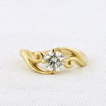 Load image into Gallery viewer, Swirl Solitaire Engagement Ring in Yellow Gold
