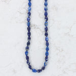 Load image into Gallery viewer, Lapis Teardrop Bead Strand Necklace, 7x5mm Beads with Sterling Silver Clasp, 16–18"