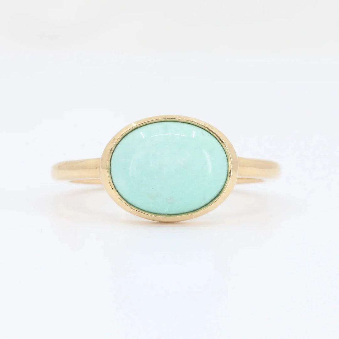 Turquoise Ring, 2.20ct Turquoise in 14K Yellow Gold - Kizer Cummings Jewelers