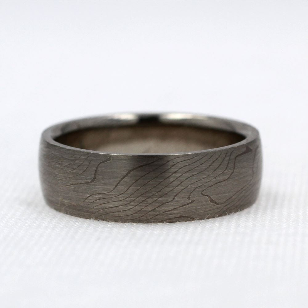 Aspen Pattern Mokume Gane Ring with Palladium & Silver