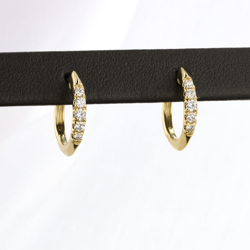 Diamond Huggie Earrings in Yellow Gold - 0.21cttw