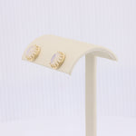 Load image into Gallery viewer, Moonstone Cabochon Stud Earrings Royally Set in Yellow Gold
