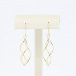 Load image into Gallery viewer, Twisted Dangle Earrings in 10K Yellow Gold