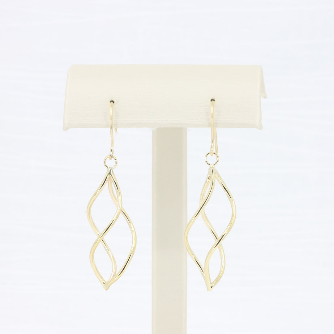 Twisted Dangle Earrings in 10K Yellow Gold