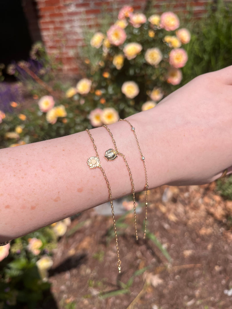 Sunflower Bracelet in Yellow Gold