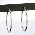 Load image into Gallery viewer, Elongated Oval Hoop Earrings in White Gold
