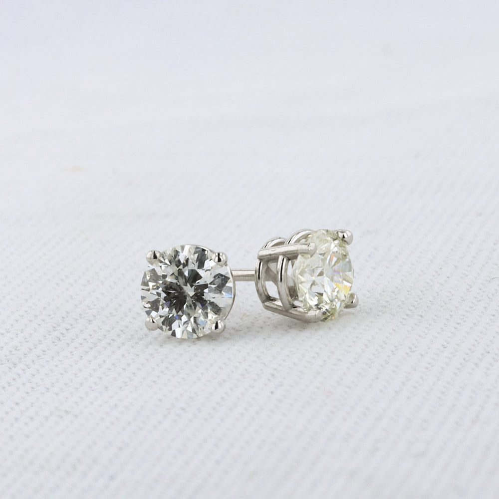 Diamond Stud Earrings in White Gold - 1.23cttw