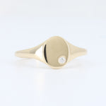 Load image into Gallery viewer, Diamond Signet Ring, 0.02ct iin 14K Yellow Gold