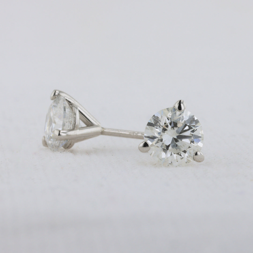 Martini Set Diamond Studs in White Gold - 1.43cttw