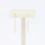 Load image into Gallery viewer, Paperclip Chain Dangle Earrings in 14K Yellow Gold