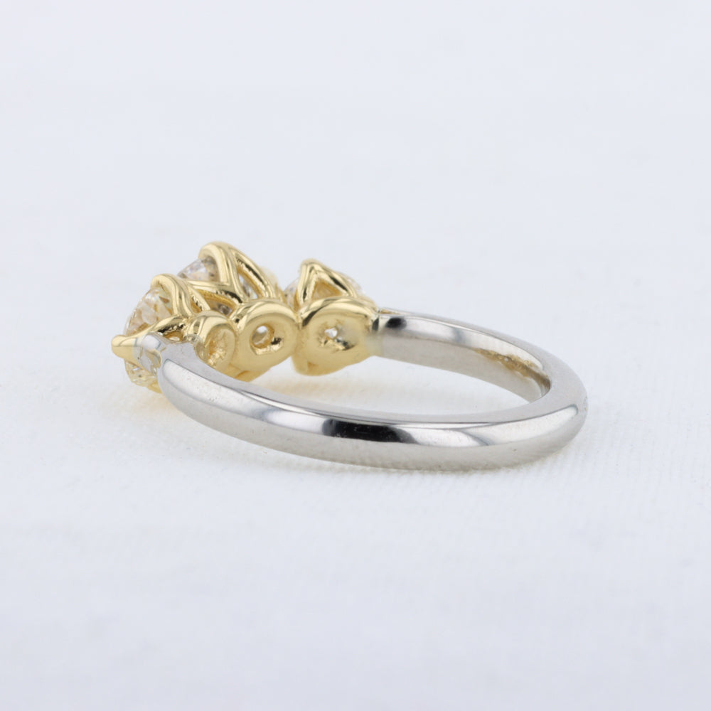 Tres Leches Diamond Ring in Platinum and Yellow Gold