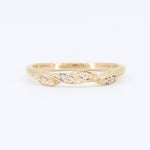 Load image into Gallery viewer, Diamond Leaf Band, 0.06cttw in 14K Yellow Gold