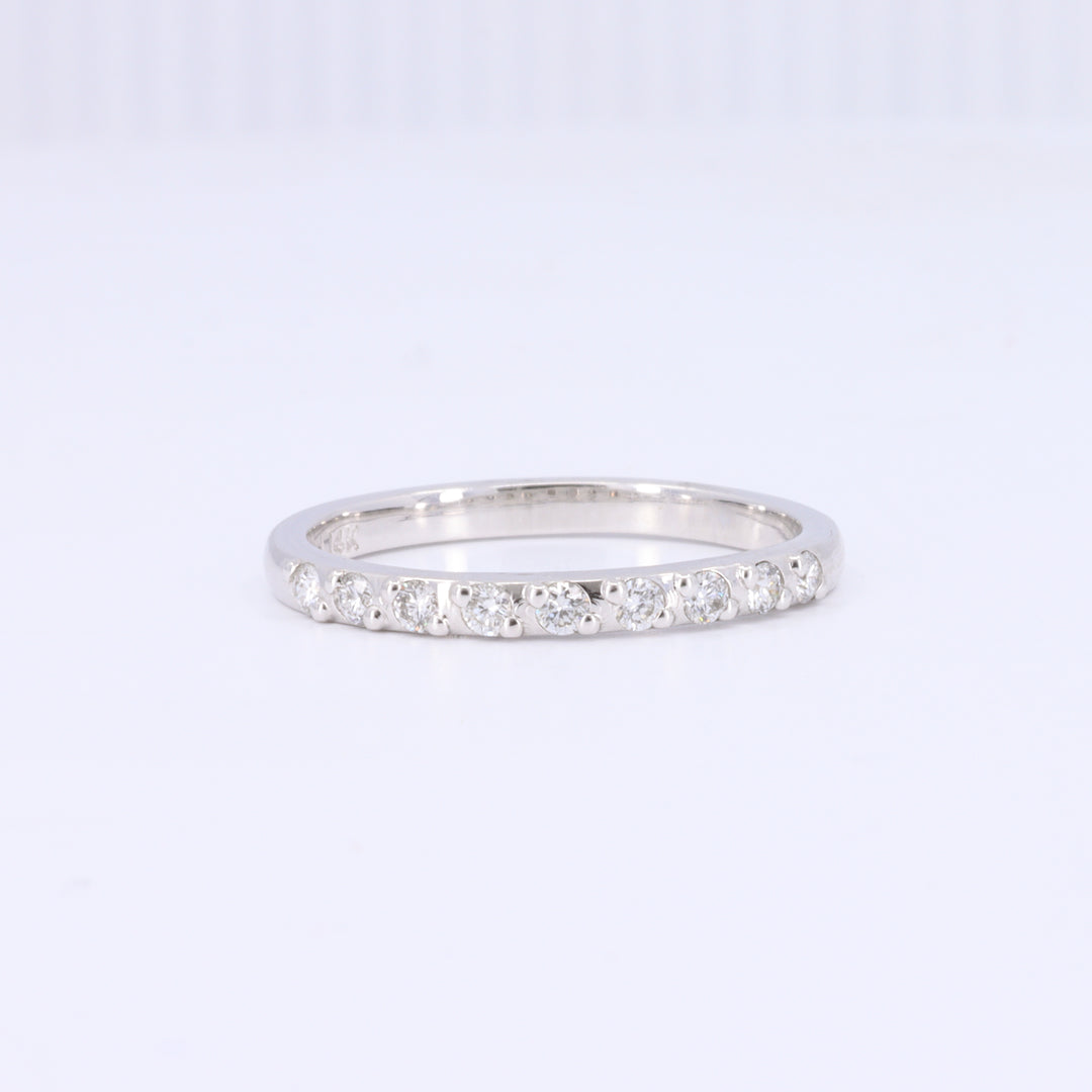 Diagonal-Prong Diamond Wedding Band in White Gold - 0.21cttw