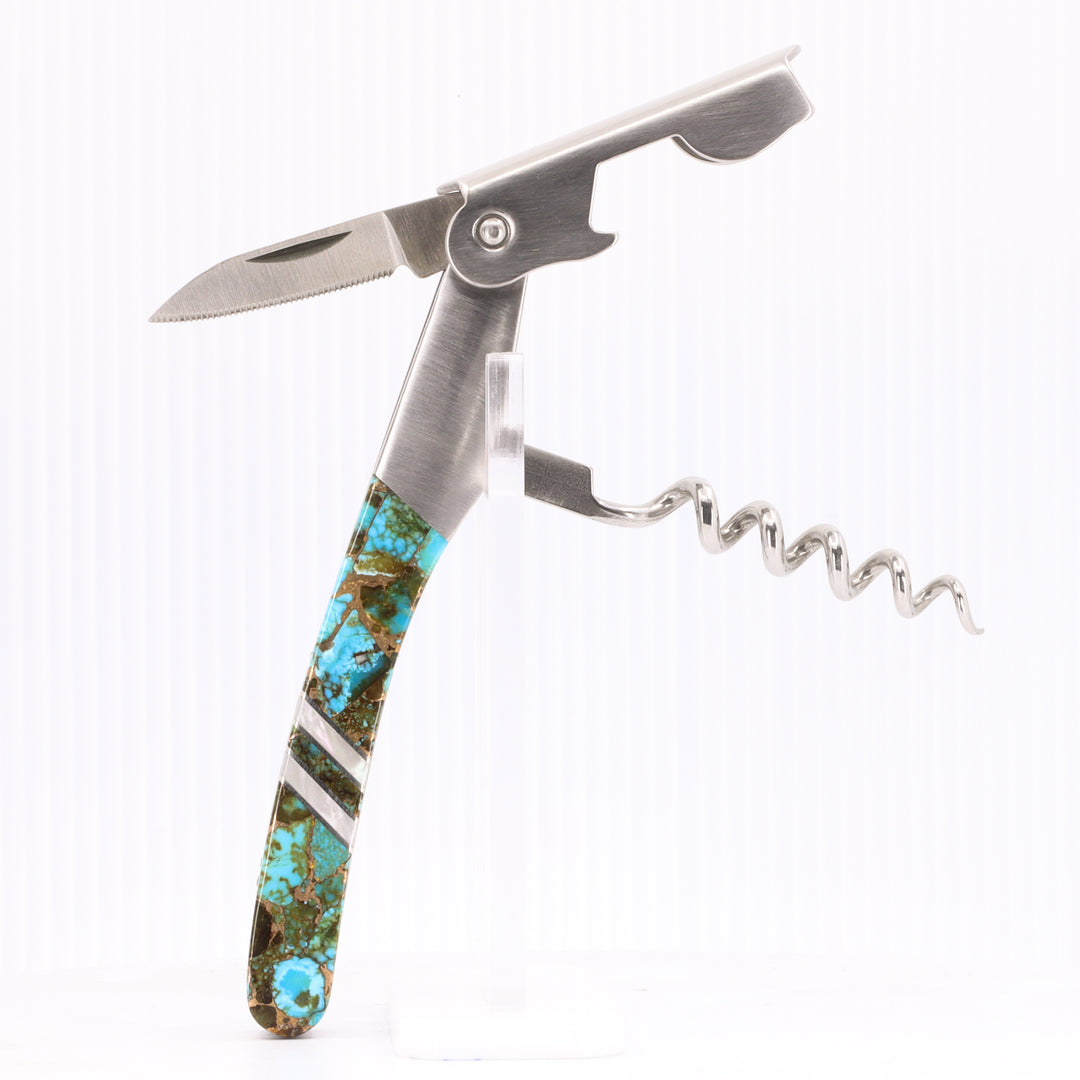 Waiters Knife- Polychrome Turquoise Inlay