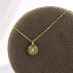 Load image into Gallery viewer, Circle Pendant with Star Diamond in Yellow Gold