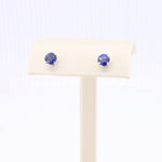 Load image into Gallery viewer, Blue Sapphire Stud Earrings in White Gold
