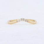 Load image into Gallery viewer, Chevron Diamond Stackable Ring in Yellow Gold
