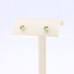 Load image into Gallery viewer, Peridot Stud Earrings in White Gold
