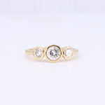 Load image into Gallery viewer, Bezel Set Three Stone Ring in Yellow Gold
