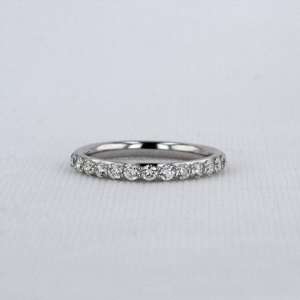 Shared-Prong Diamond Band in White Gold - 0.49cttw