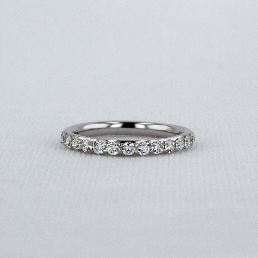 Shared-Prong Diamond Band in White Gold - 0.50cttw