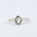 Load image into Gallery viewer, Bezel Set 1.15ct Salt &amp; Pepper Solitaire Ring in White Gold
