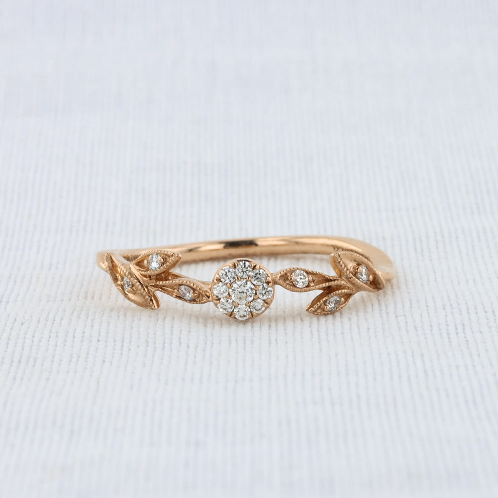 Rosebud Diamond Ring in Rose Gold