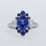 Load image into Gallery viewer, Spectacular Sapphire Engagement Ring in White Gold
