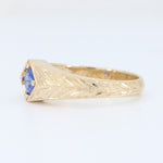 Load image into Gallery viewer, Sapphire Hand Engraved Ring, 0.49ct in 14K Yellow Gold