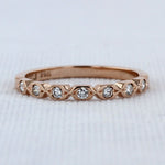 Load image into Gallery viewer, Hexagonal Shaped Geometric Diamond Wedding Band in Rose Gold - 0.14cttw
